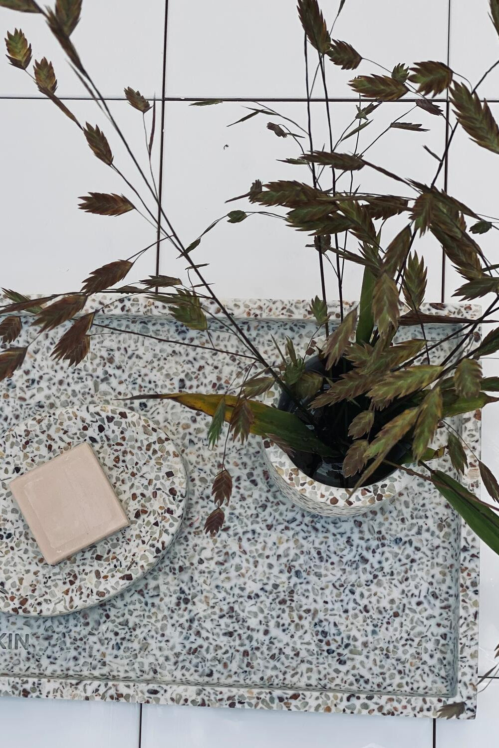 Terrazzo vase - natural